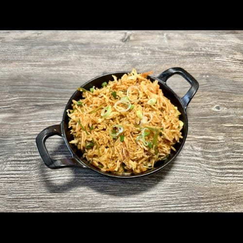 Schezwan Egg Fried Rice.
