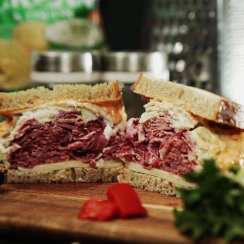 Corned Beef Swiss Sloppy Joe.