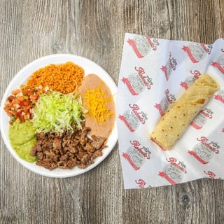 COMBO 7.  CARNE ASADA PLATE - GUACAMOLE, SALSA MEX, LETTUCE, CARNE ASADA