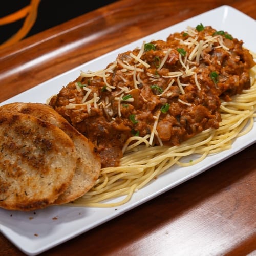 Haitian Bolognese Spaghetti.