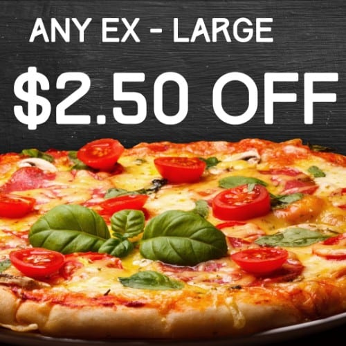 Get Any Extra Large Pizza for $2.50 Off.