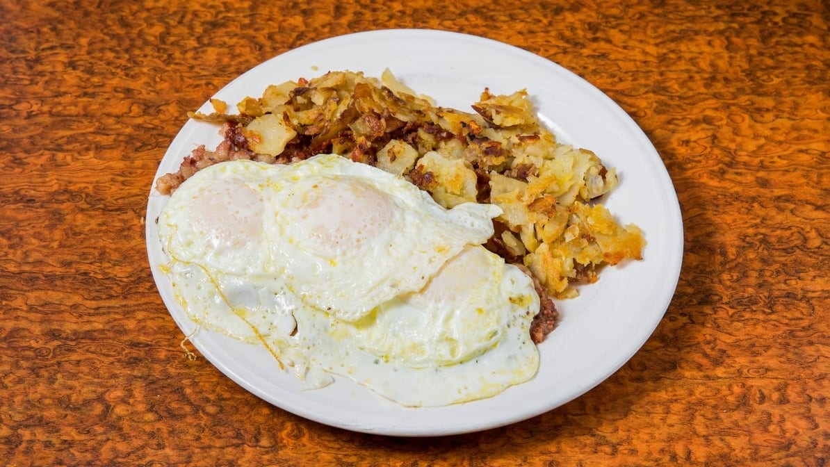 Corned Beef Hash & Eggs.