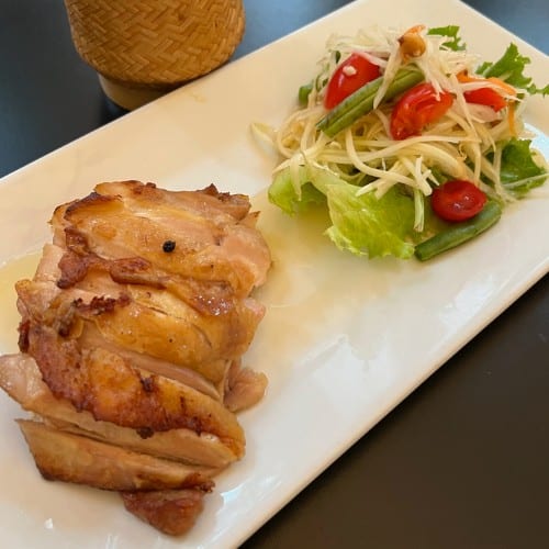 Thai BBQ Chicken & Papaya Salad.