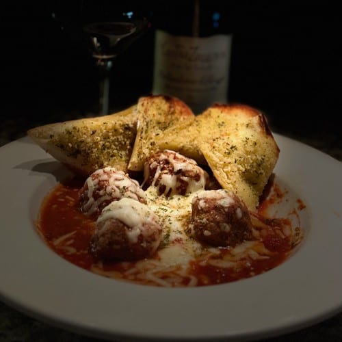 4 Meatballs in a Bowl.