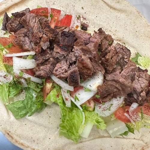 Beef Kabob Sandwich.