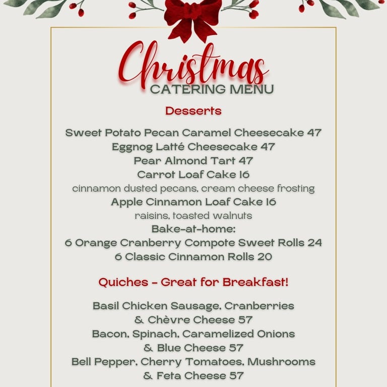 Christmas Catering Menu