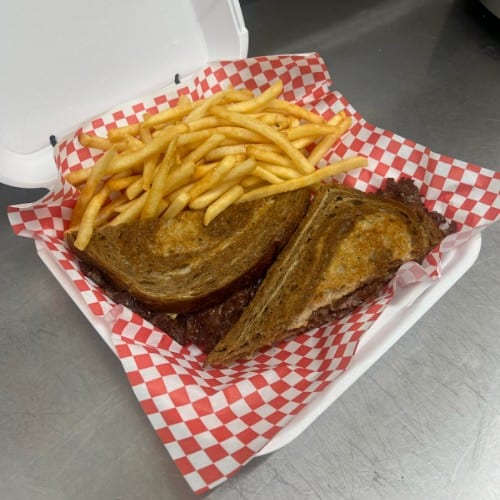Sande's Patty Melt and Fries.