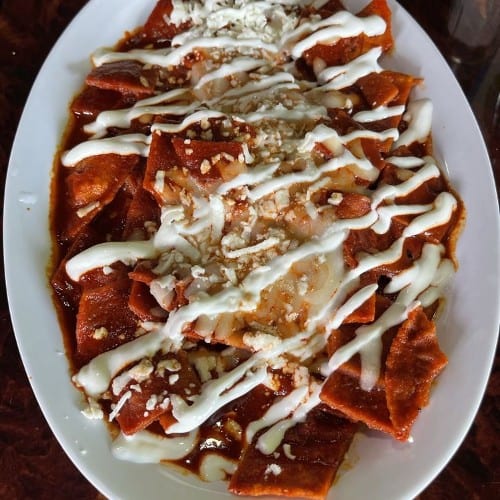 Asada Chilaquiles Rojos.