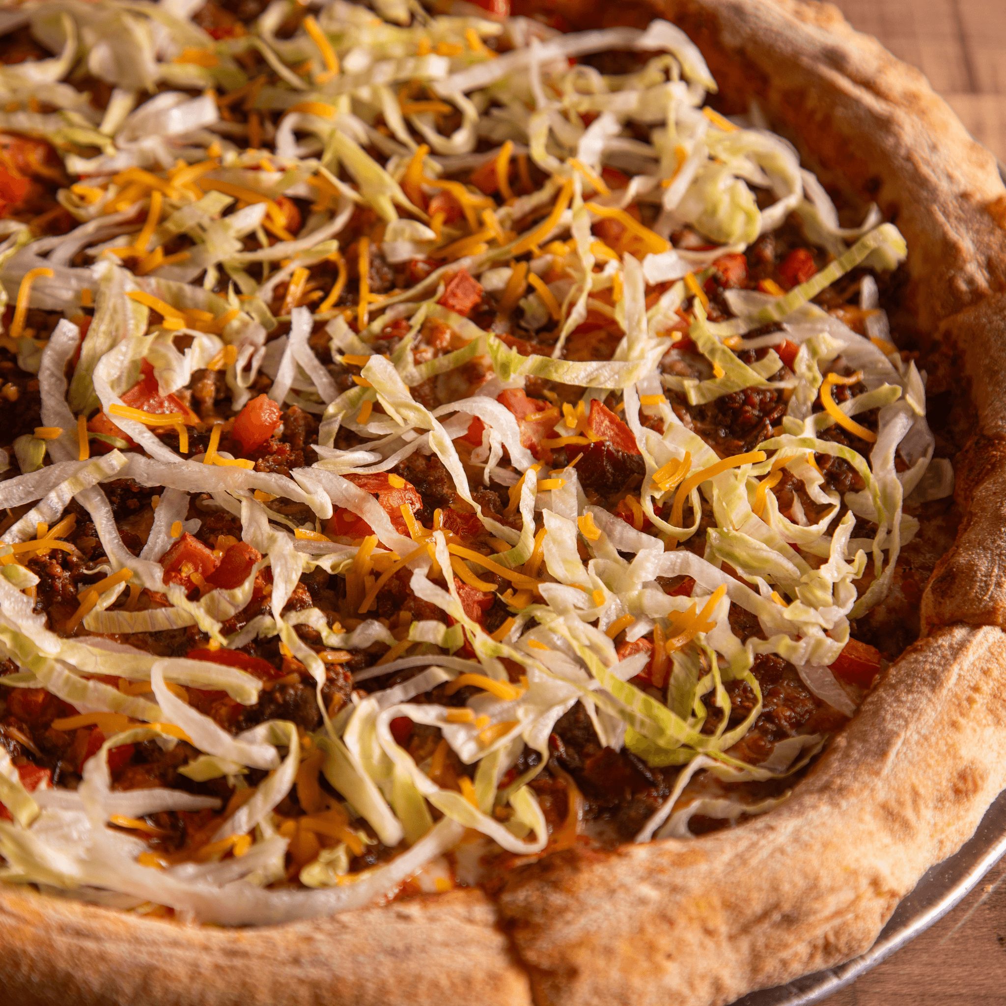 Bacon double cheeseburger pizza.