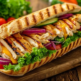 Grilled Chicken, Fresh Mozzarella, Lettuce, Tomato, Mayo Sandwich