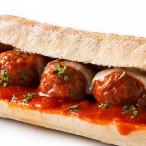 Meatball Parm Sub with Fries & Drink Combo.