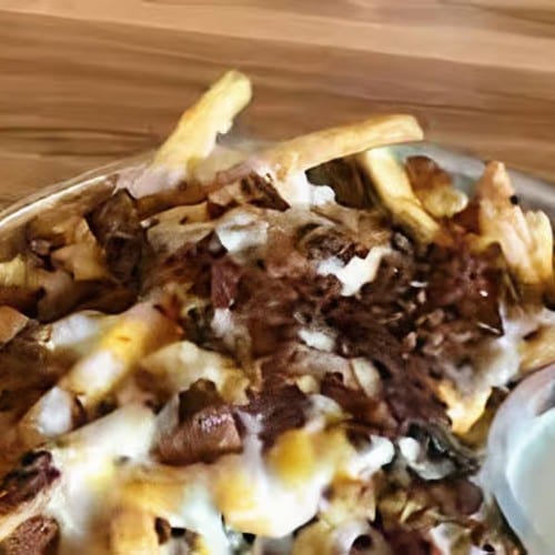 French Fries with Bacon & Cheese.