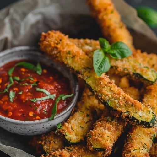 Breaded zucchini sticks.