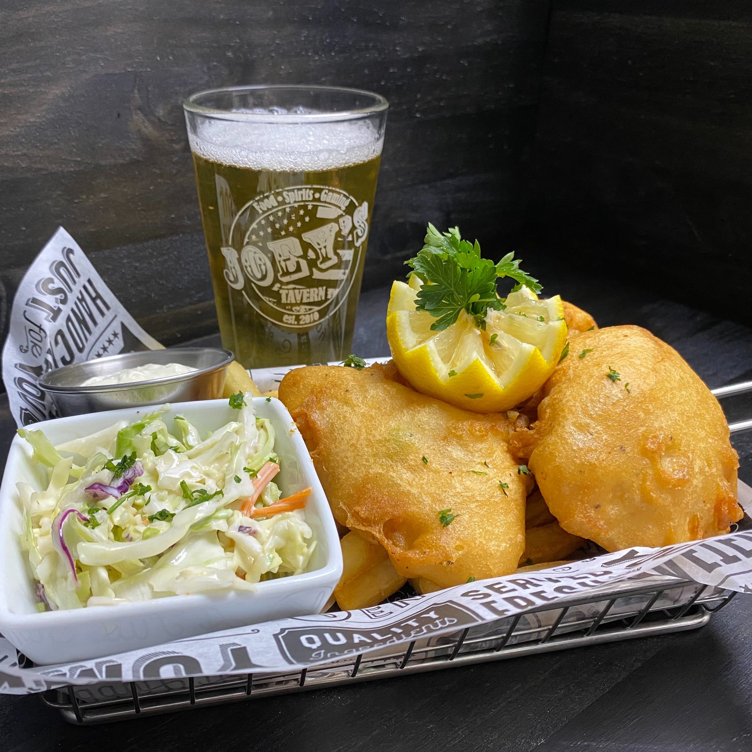 Beer battered fish & chips.