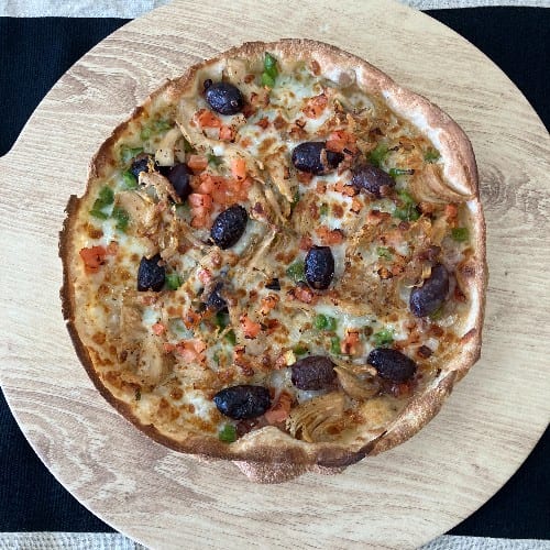 Mediterranean Chicken Pizza.