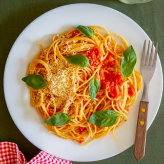Pasta Tomato Sauce Lunch