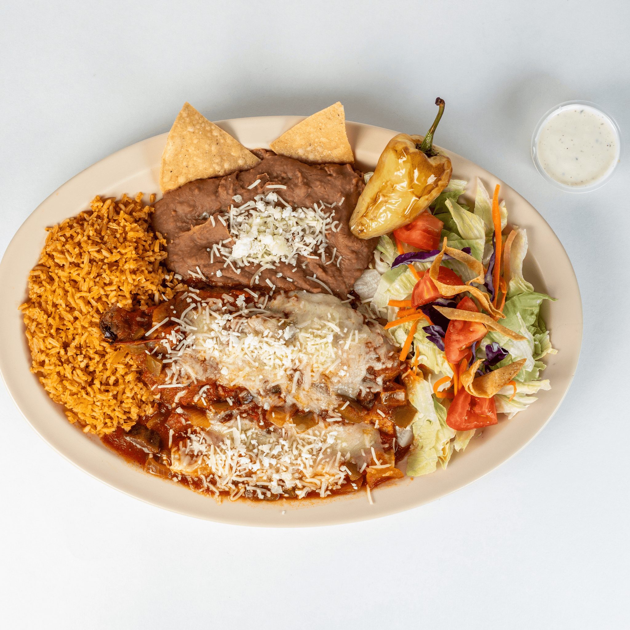 Chile Relleno & Cheese Enchilada Combo.
