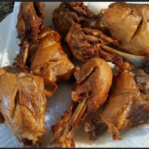 Entree: Haitian Fried Chicken Dinner.