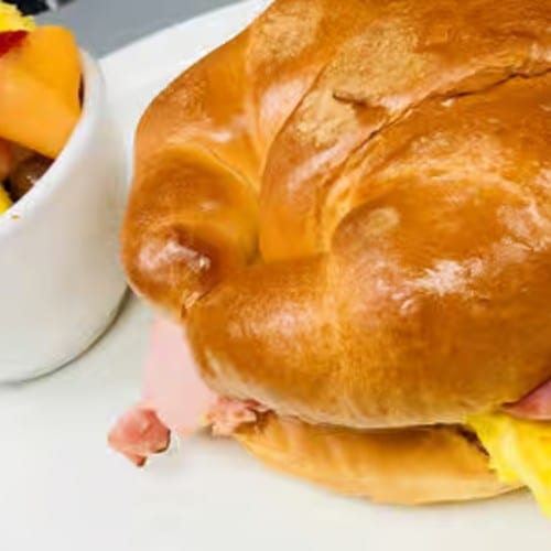 Shaved Ham & American Cheese Croissant.