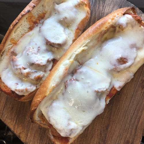 Meatball Parmigiana Sub.