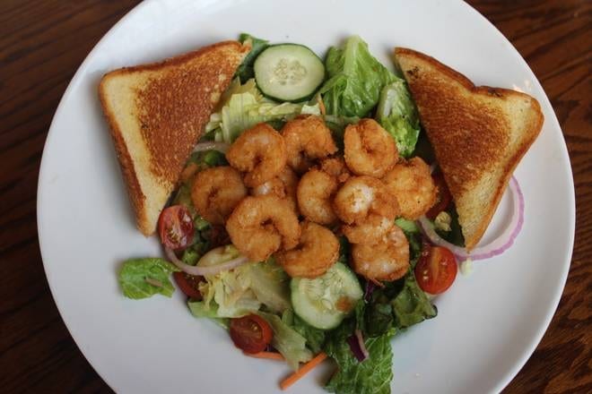 Crispy Popcorn Shrimp Salad.