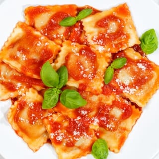 Lobster Ravioli in Marinara Sauce