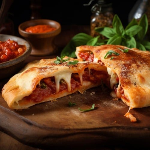 Stromboli Calzone with Pepperoni.