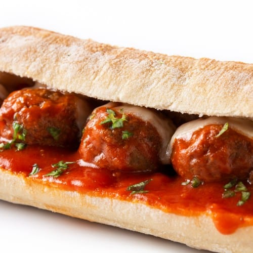 Meatball Parmigiana Sub.