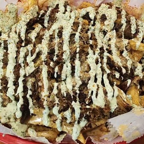 Loaded Cuban Queso Fries.
