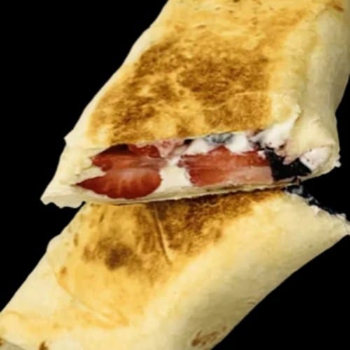 Berries & Cream Grilled Wrap.