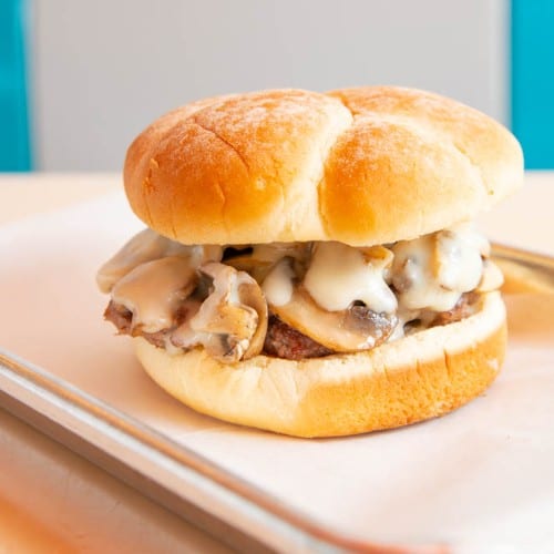 Mushroom Swiss Burger.