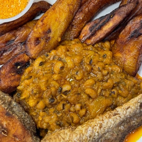 Red-Red with Fried Croaker.