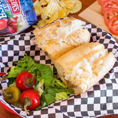 Ruben Cheesesteak.
