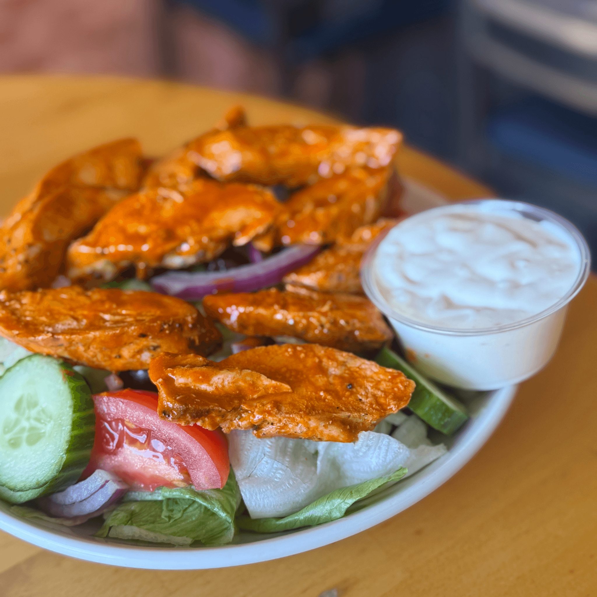 Buffalo Grilled Chicken Salad.