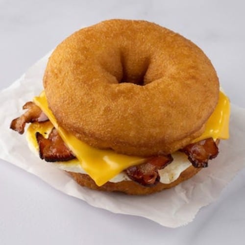 Egg Bacon Cheese Bagel Sandwich.