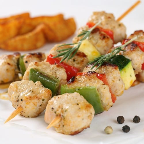 Chicken Kabob Dinner.