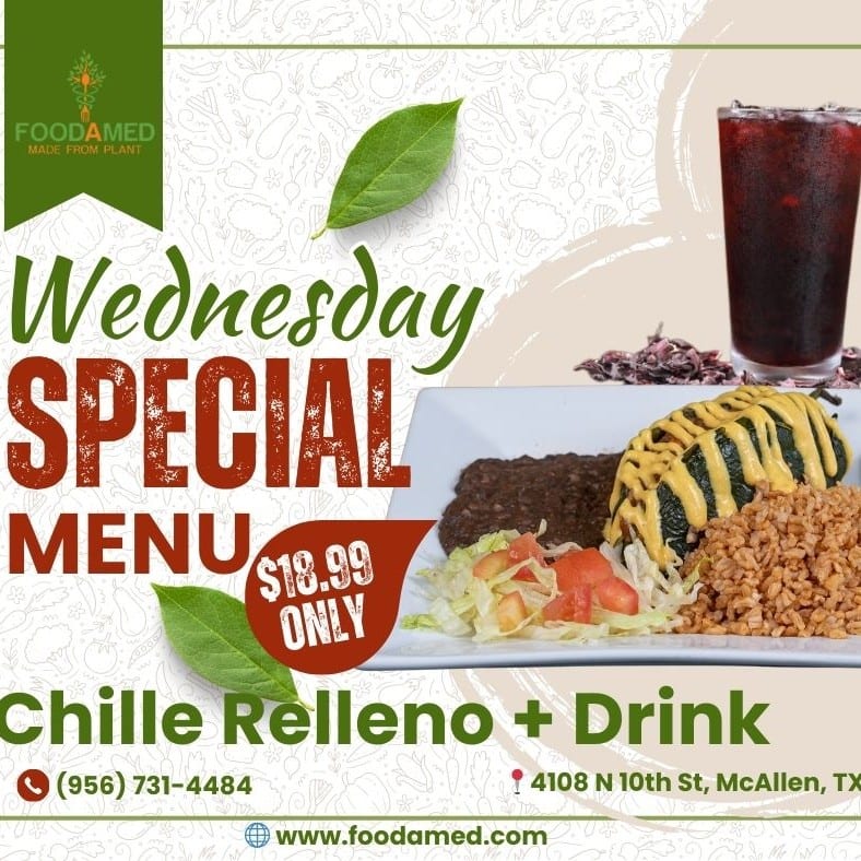 Wednesday - Chille Relleno + Drink.