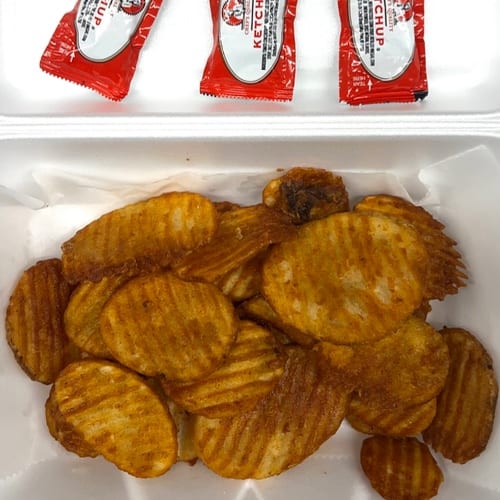 Buffalo Battered Potato Slices.