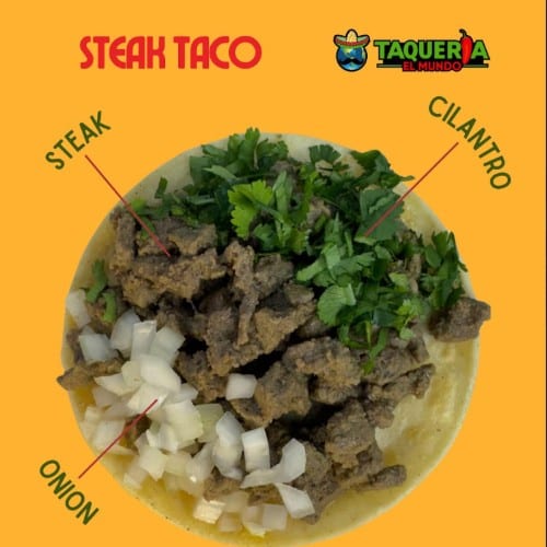 Steak/Asada, Brisket/Suadero Tacos.