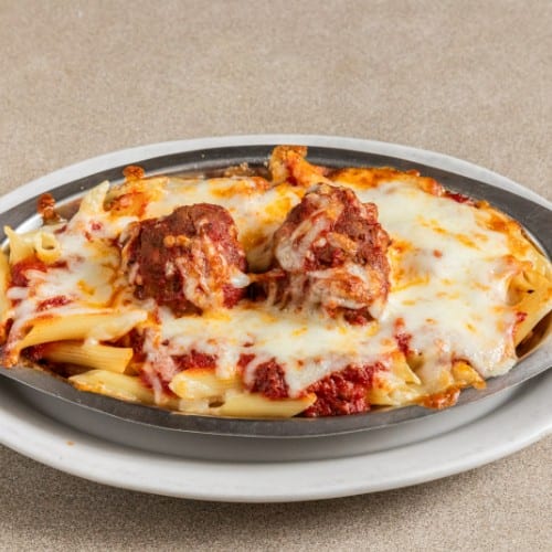 Hot Sausage or Meatball Casserole.