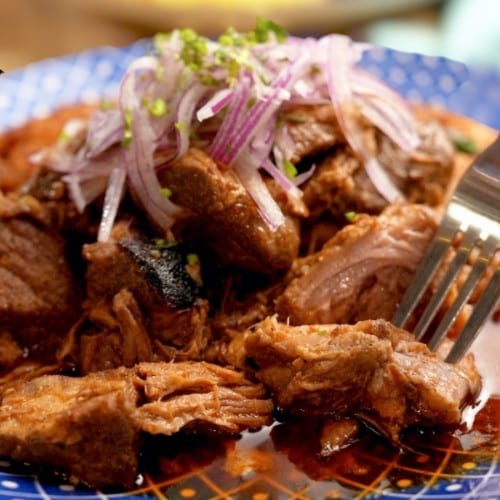 Tacu Tacu con Adobo de Puerco.