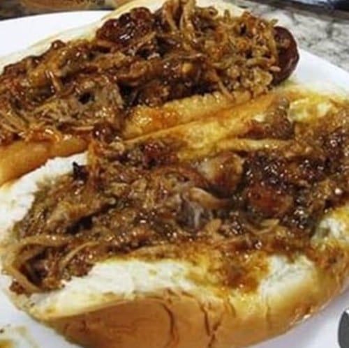 L J's Deluxe Pork Dog.