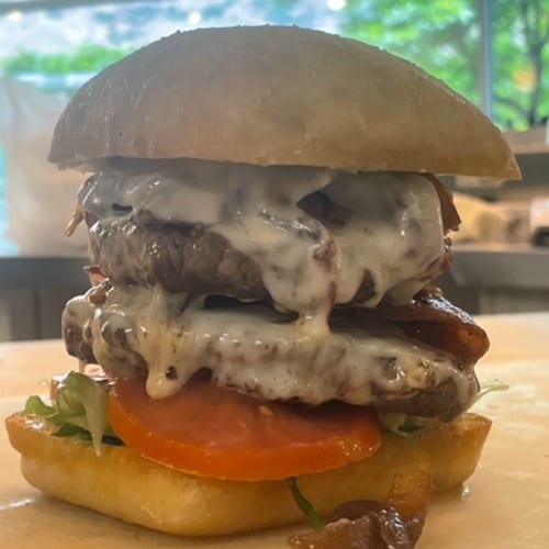 Mushroom & Swiss Burger.