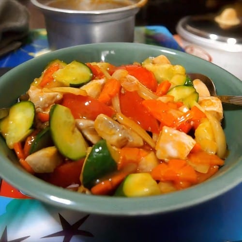 Sweet and Sour Sauce Stir Fried.