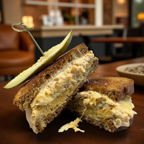 Tempeh Reuben Sandwich.