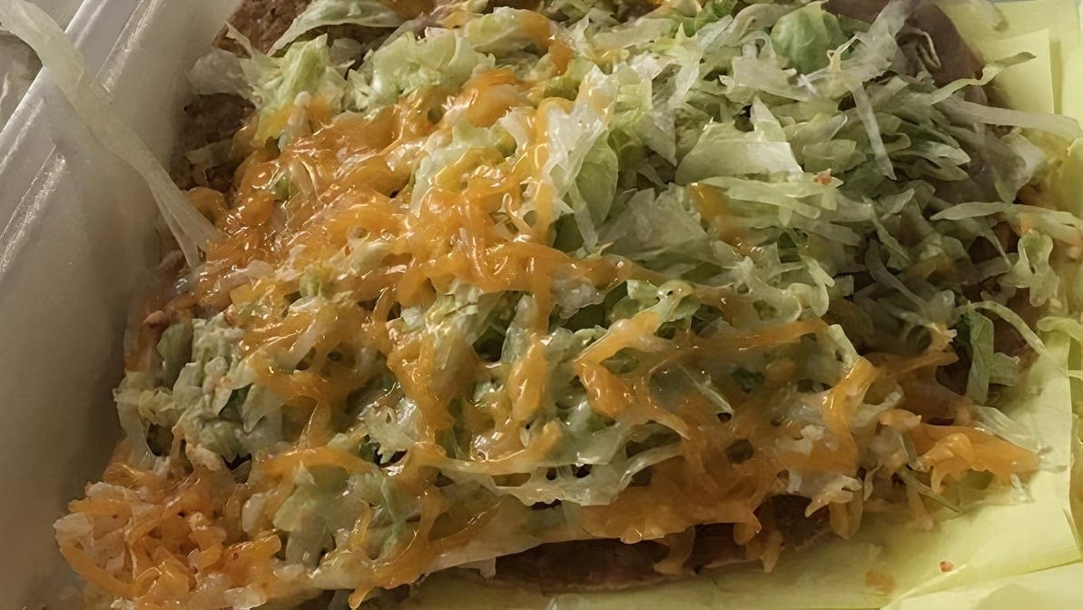 2. Bean Tostada, Cheese Enchilada.