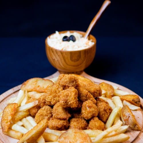 Kid's Popcorn Chicken with French Fries.