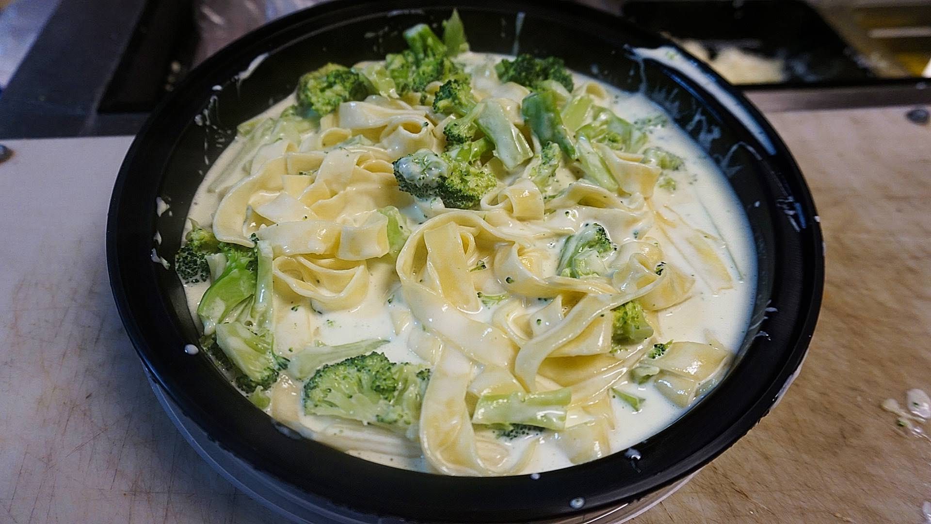 Fettuccine Alfredo with Broccoli.