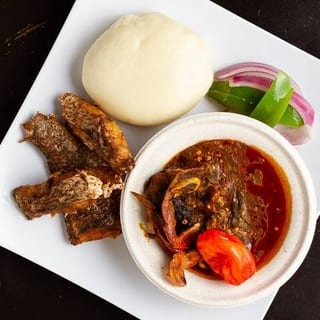  Pounded Yam/Okra/Fish + Goat