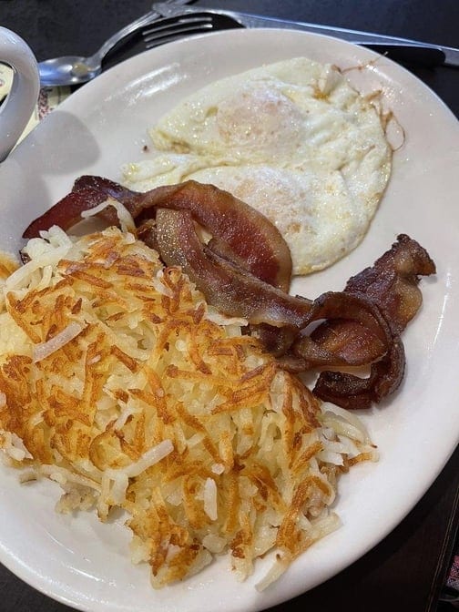 2 Eggs Breakfast with Bacon.